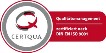 Certqua-Siegel: zertifiziert nach DIN EN ISO 9001