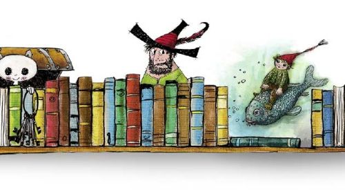 Bücherregal mit allen Preußler-Romanhelden