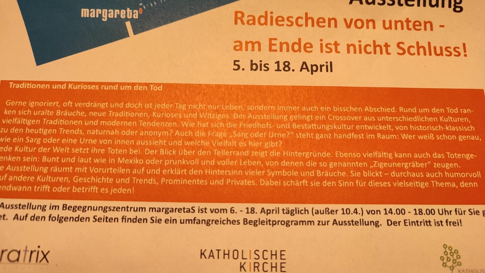 Ankündigung der Ausstellung