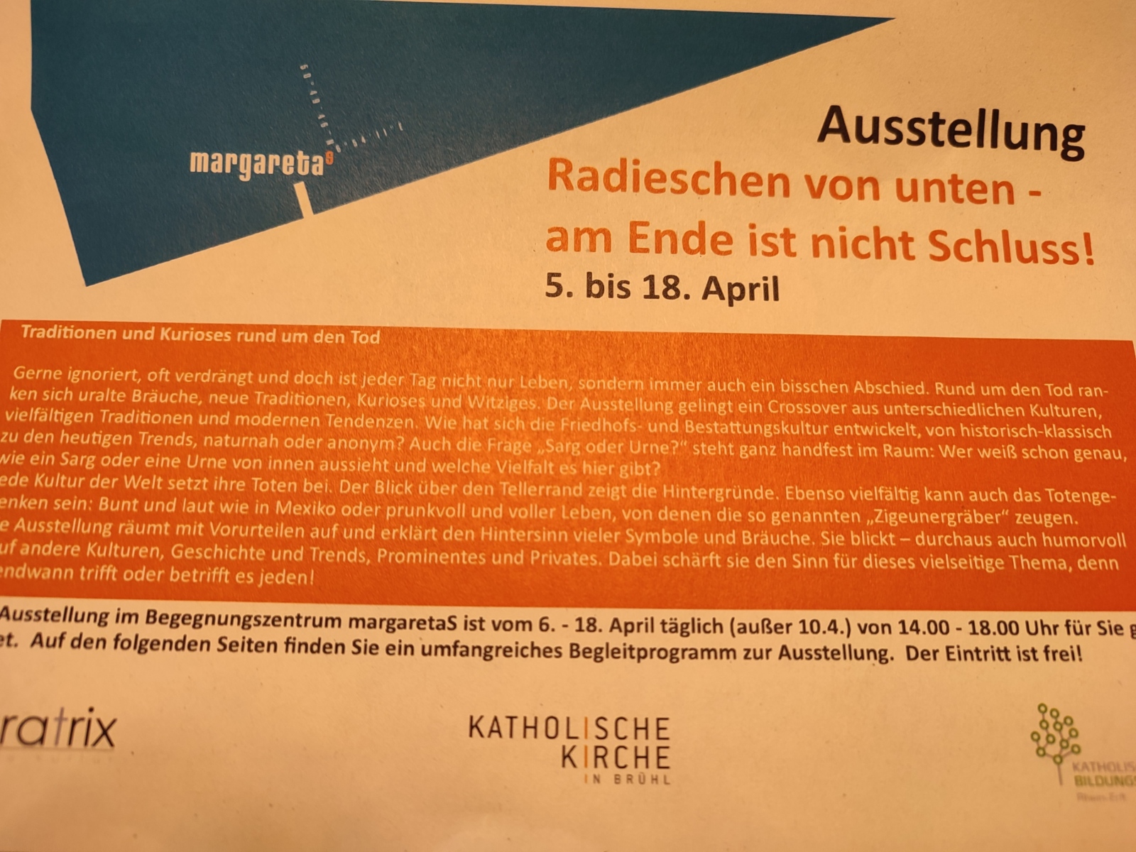 Ankündigung der Ausstellung