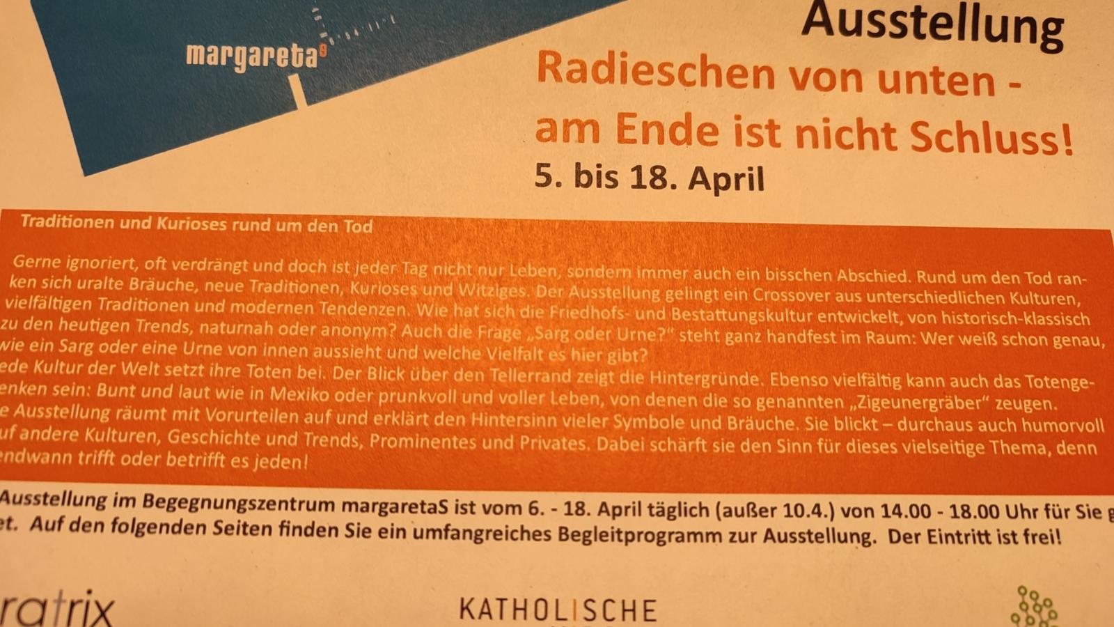 Ankündigung der Ausstellung