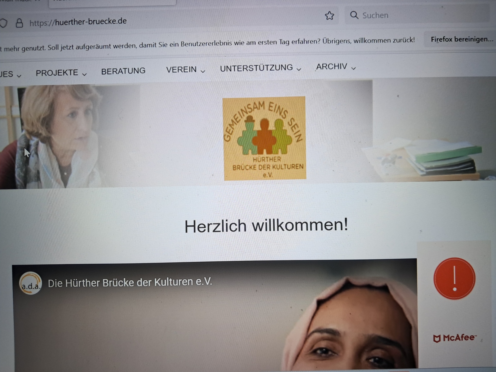 Homepage des Vereins.