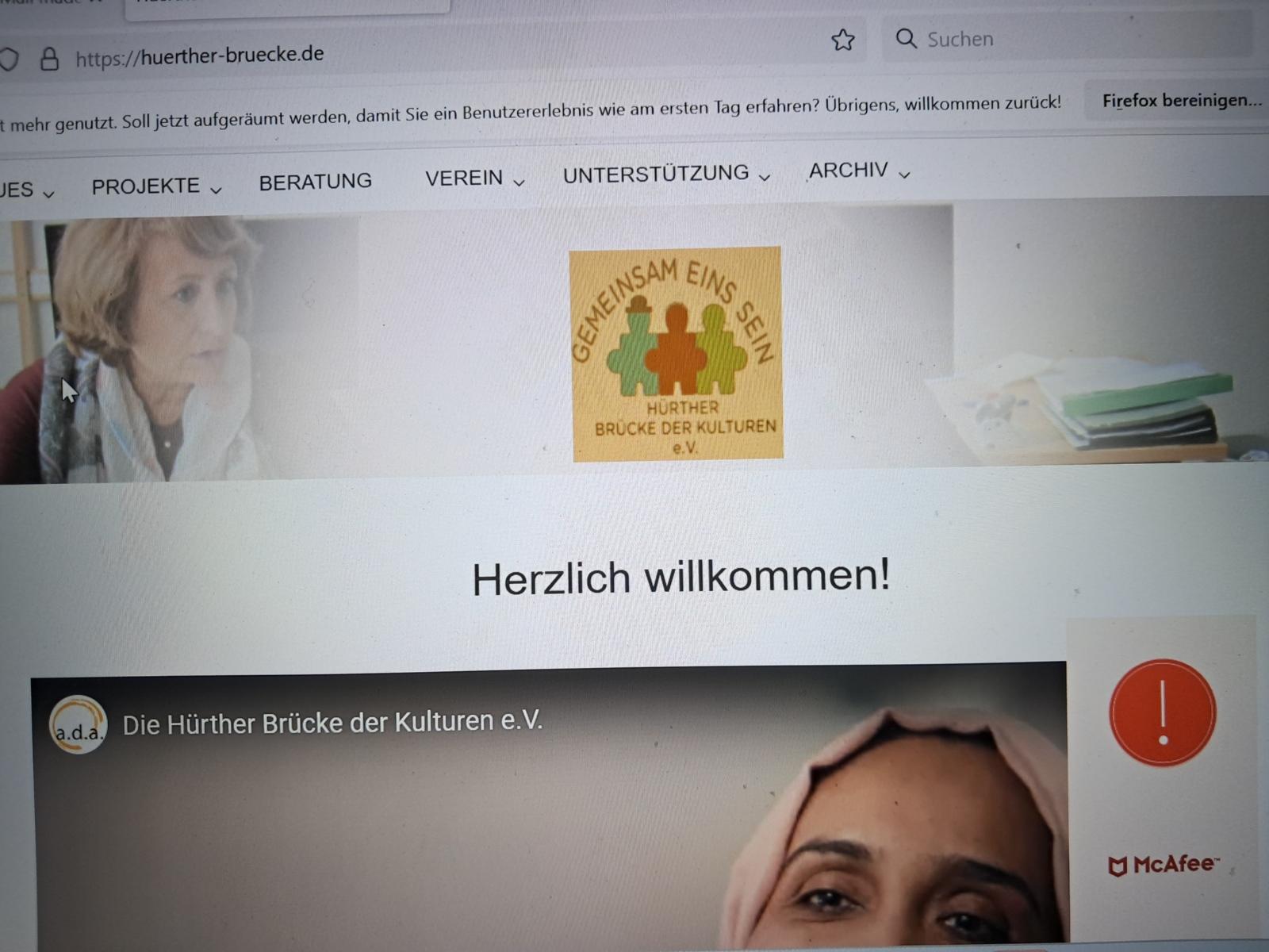 Homepage des Vereins.