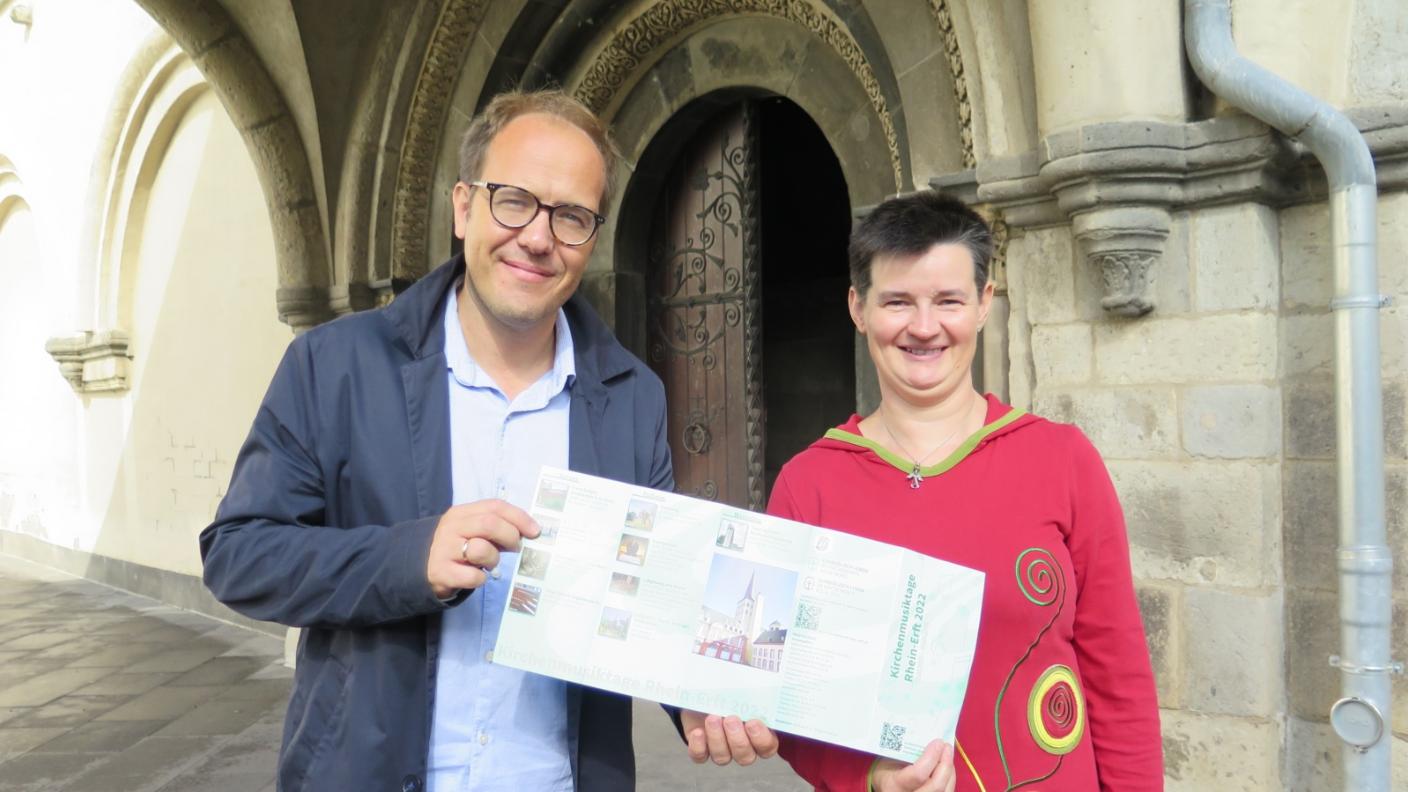 Sie organisieren die Kirchenmusiktage im Rhein-Erft-Kreis: Michael Utzz und Julia Oligmüller.