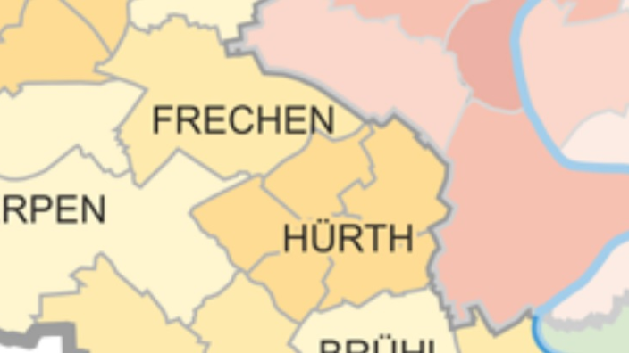 Bistumskarte mit Hürth und Frechen