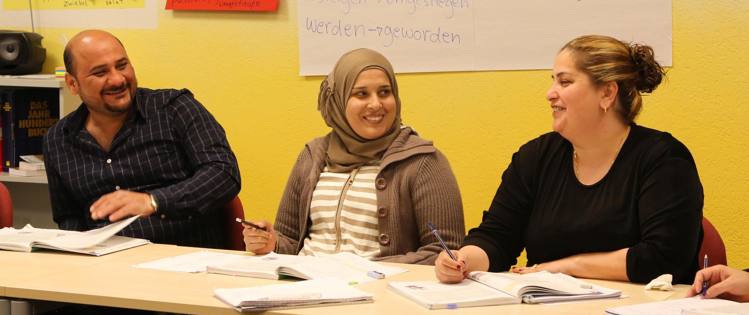 Teilnehmende im Deutschkurs