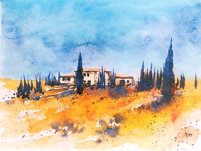 Hensel_locker gelbe Landschaft m. Haus u