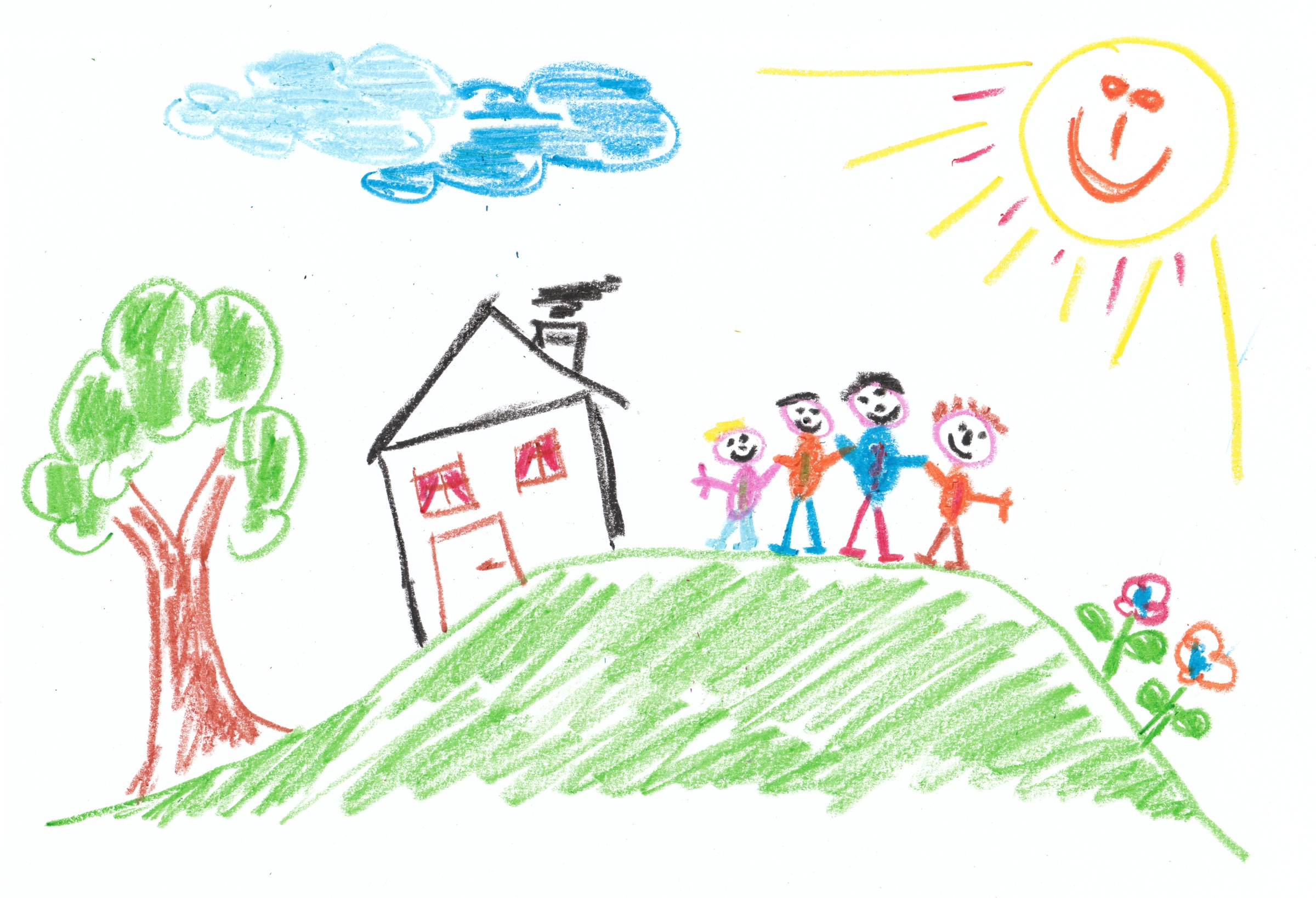 Fotolia-Kinderbild selbstgemalt Buntstifte-frei