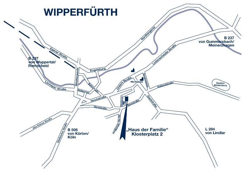 Anfahrtskizze - Haus der Familie Wipperfürth