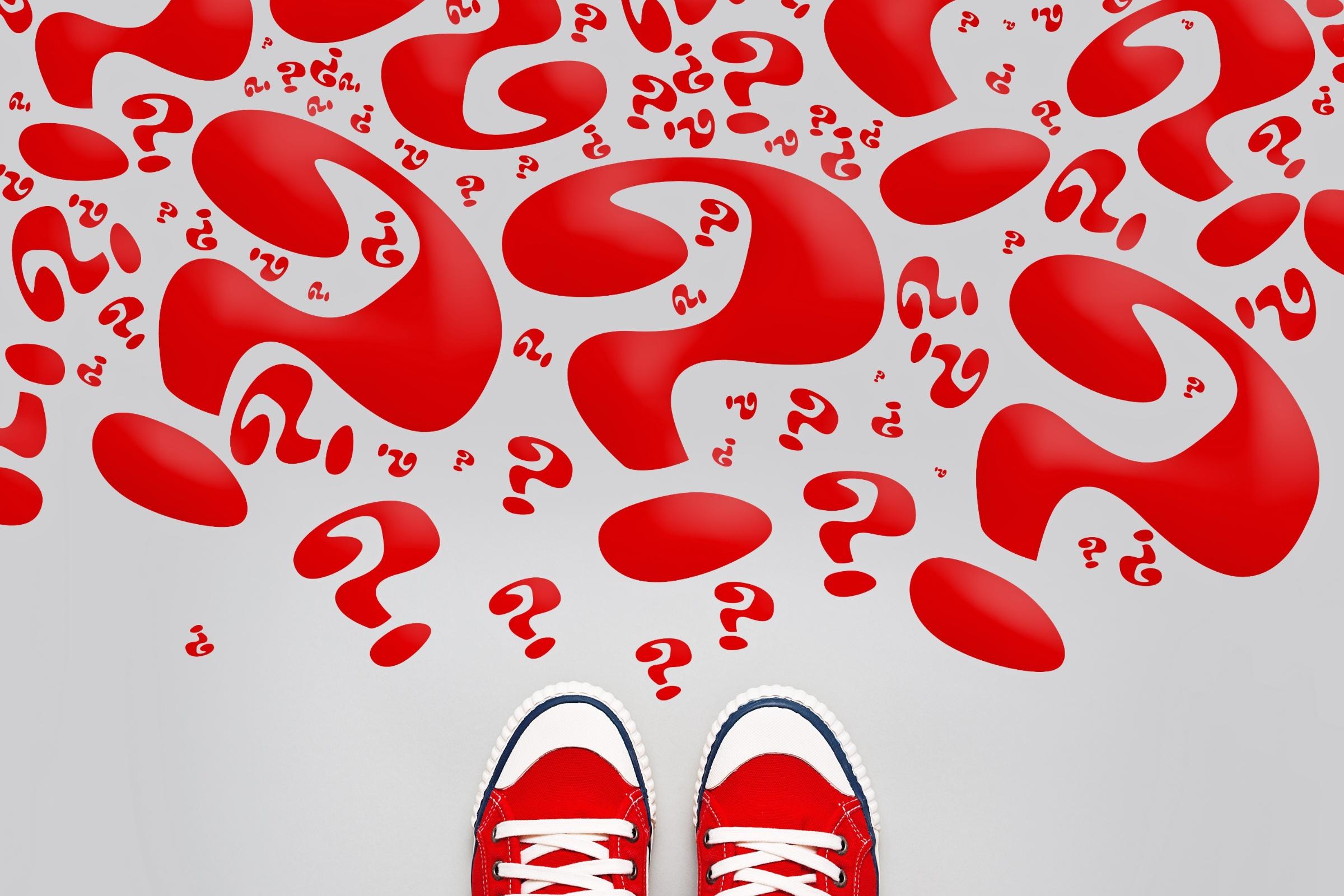 Schuhe mit Fragezeichen