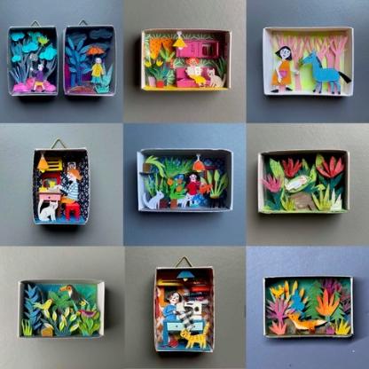 Überblick Streichholzkisten Antje Damm