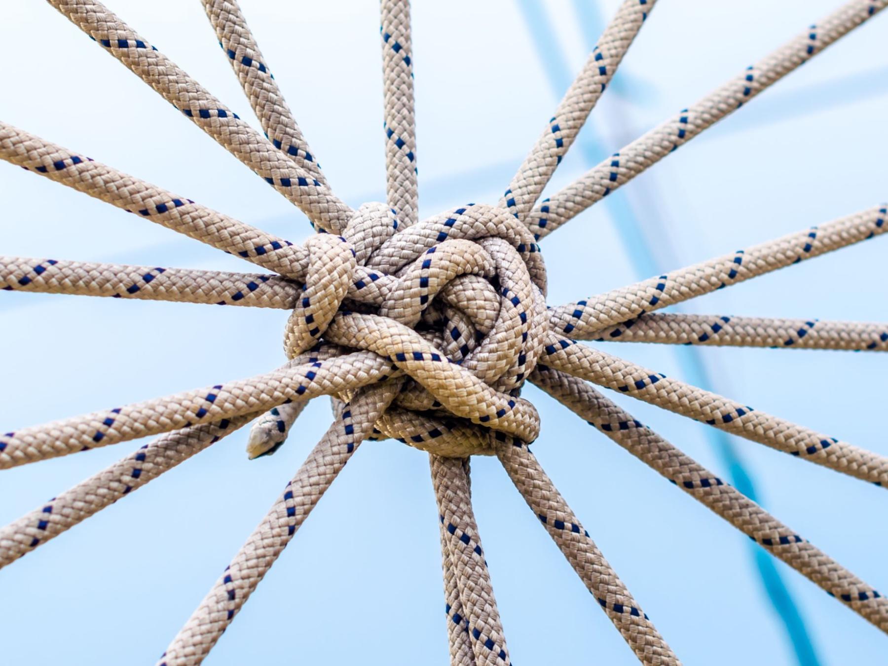 shutterstock_ChocoPie_1152151433_viele_Seile_bilden_einen_Knoten_blauer_Himmel_in_Hintergrund_frei_4MP