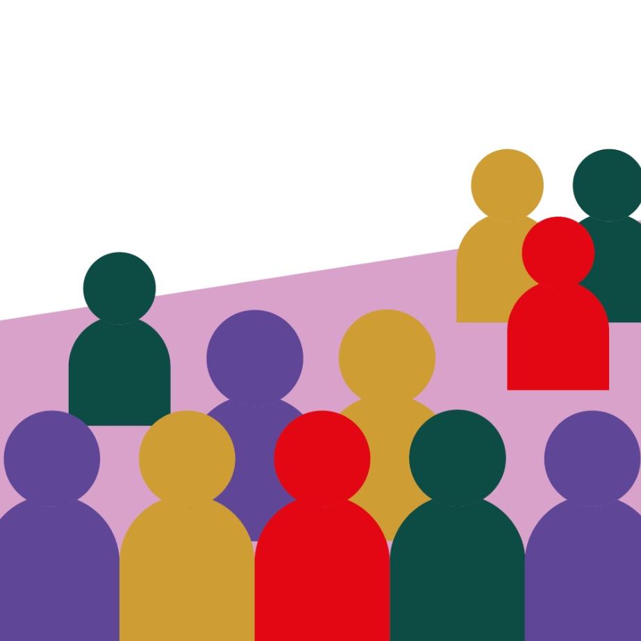 Viele Menschen kommen zusammen zum Lernen (grafische Darstellung)